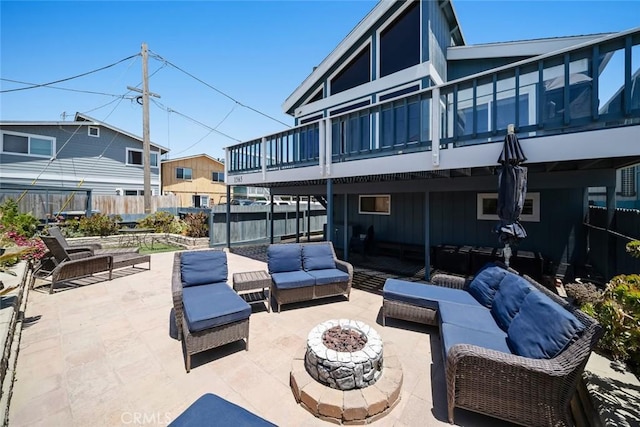 1565 Strand Way, Oceano, CA 93445 - view of patio featuring an outdoor living space with a fire pit