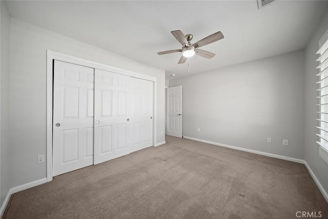 2636 Vineyard Cir, Paso Robles, CA 93446 - unfurnished bedroom featuring carpet, a closet, and ceiling fan