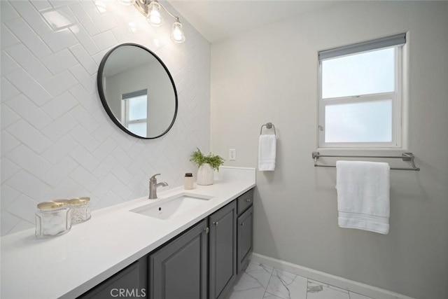2636 Vineyard Cir, Paso Robles, CA 93446 - bathroom with vanity and marble look tile flooring