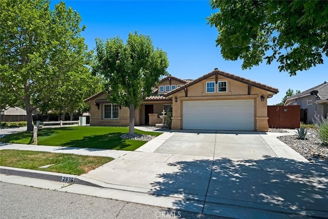 2636 Vineyard Cir, Paso Robles, CA 93446 - view of front of home featuring stucco siding, concrete driveway, a garage, and a tile roof