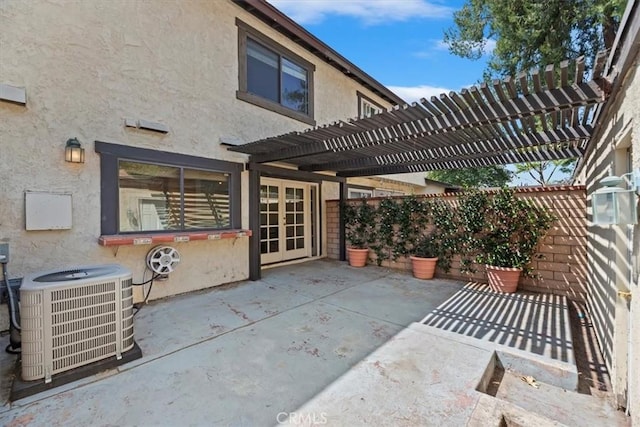 2829 Irving St, Riverside, CA 92504 - view of patio with french doors and a pergola
