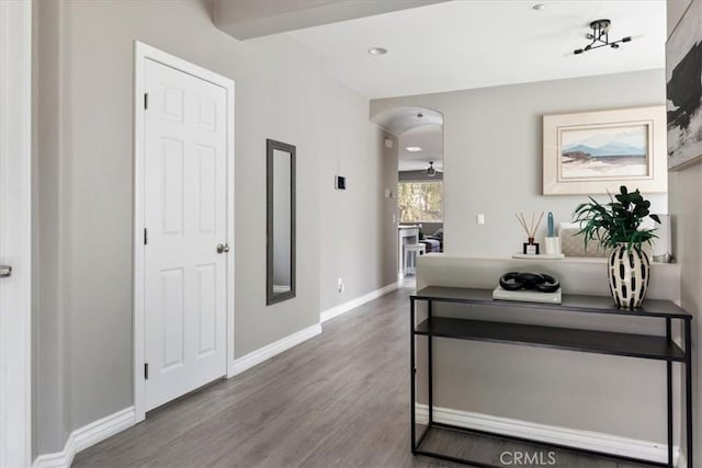420 Deodar St, Redlands, CA 92374 - hallway featuring wood finished floors and recessed lighting