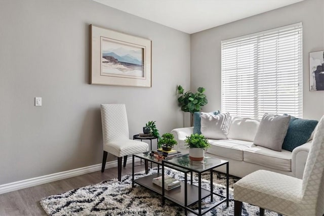420 Deodar St, Redlands, CA 92374 - living room featuring baseboards and wood finished floors