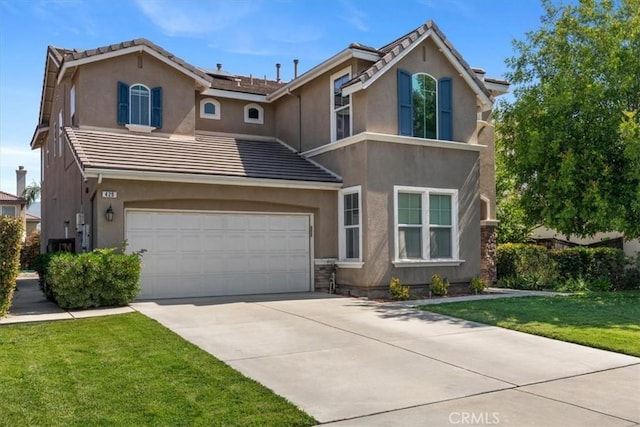 420 Deodar St, Redlands, CA 92374 - traditional home featuring a front yard, concrete driveway, an attached garage, and stucco siding