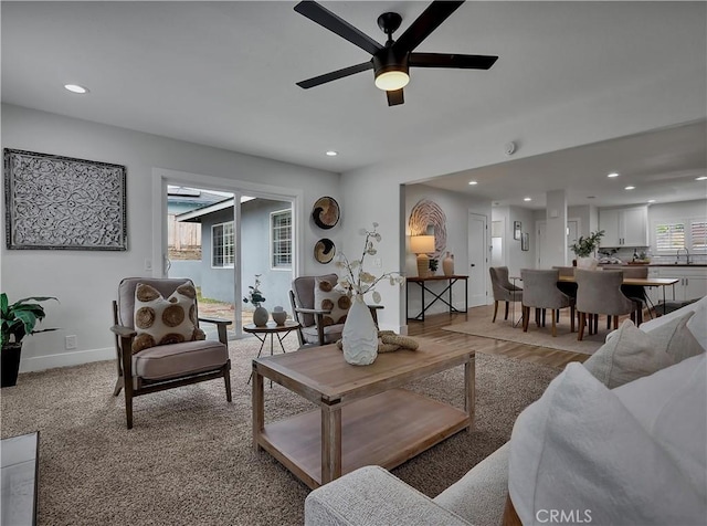 2867 Turnbull St, Oceanside, CA 92054 - living area featuring recessed lighting and ceiling fan
