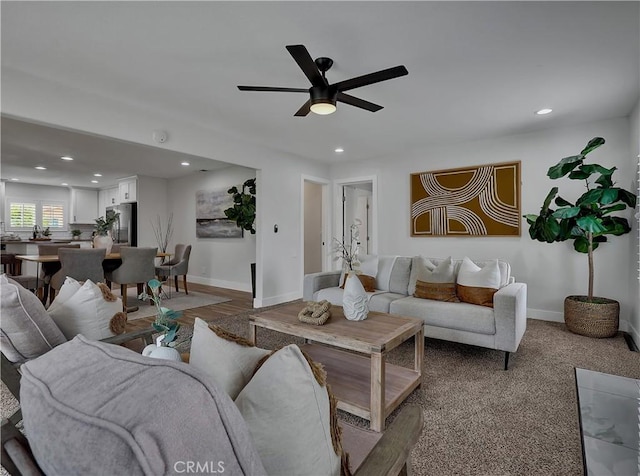 2867 Turnbull St, Oceanside, CA 92054 - living area with recessed lighting and a ceiling fan