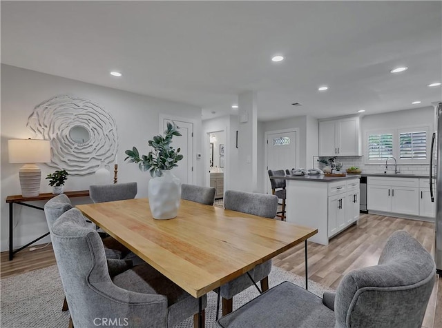 2867 Turnbull St, Oceanside, CA 92054 - dining area featuring light wood-style floors and recessed lighting