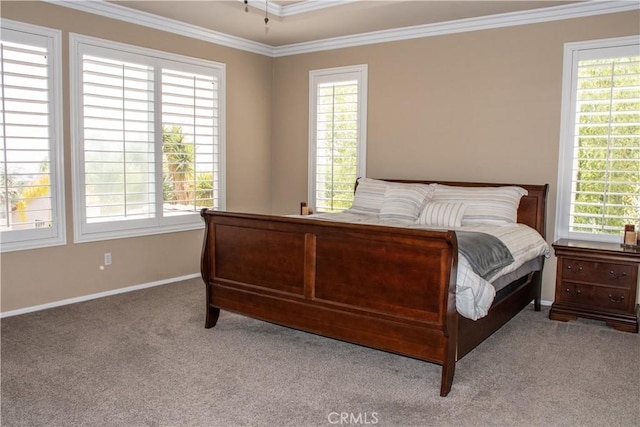 1671 Fairway Dr, Corona, CA 92883 - bedroom featuring carpet floors, crown molding, and multiple windows