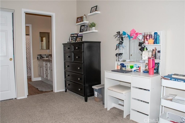 1671 Fairway Dr, Corona, CA 92883 - bedroom with light colored carpet and a sink