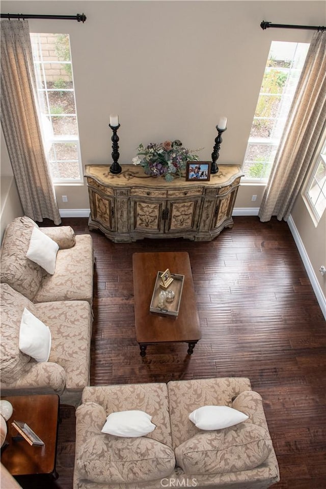 1671 Fairway Dr, Corona, CA 92883 - living area featuring baseboards and dark wood finished floors