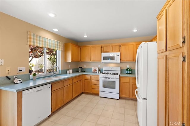 8 Chatri Cir, Lake Forest, CA 92610 - kitchen with white appliances, light countertops, recessed lighting, and light brown cabinetry