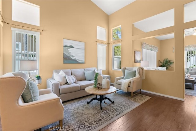 8 Chatri Cir, Lake Forest, CA 92610 - living room with wood-type flooring and high vaulted ceiling