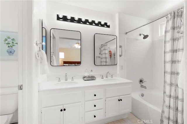 8 Chatri Cir, Lake Forest, CA 92610 - full bath with shower / tub combo with curtain and double vanity