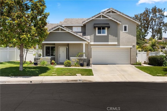 8 Chatri Cir, Lake Forest, CA 92610 - craftsman inspired home with a tiled roof, concrete driveway, an attached garage, and stucco siding