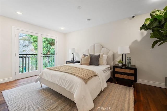9767 Blantyre Dr, Beverly Hills, CA 90210 - bedroom with access to outside, wood finished floors, and recessed lighting