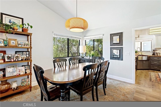 952 Margarita Ave, Grover Beach, CA 93433 - dining room featuring light wood-style floors and lofted ceiling