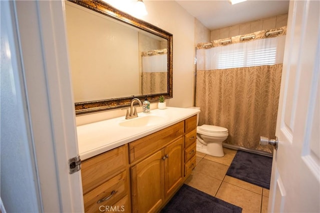9025 La Vine St, Rancho Cucamonga, CA 91701 - bathroom featuring vanity, curtained shower, and tile patterned floors