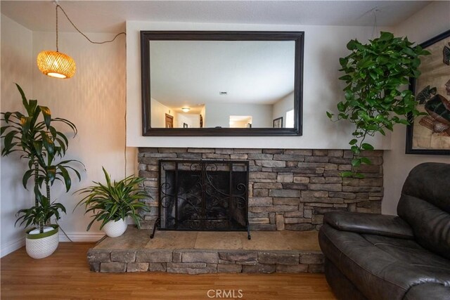 9025 La Vine St, Rancho Cucamonga, CA 91701 - living room with wood finished floors and a fireplace