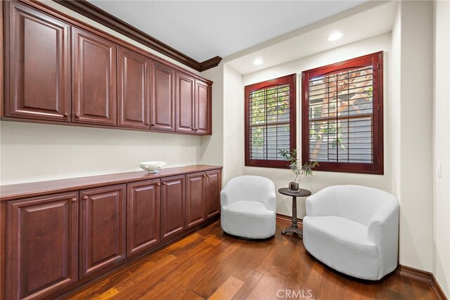 14 Downing St, Ladera Ranch, CA 92694 - sitting room with dark wood finished floors and recessed lighting