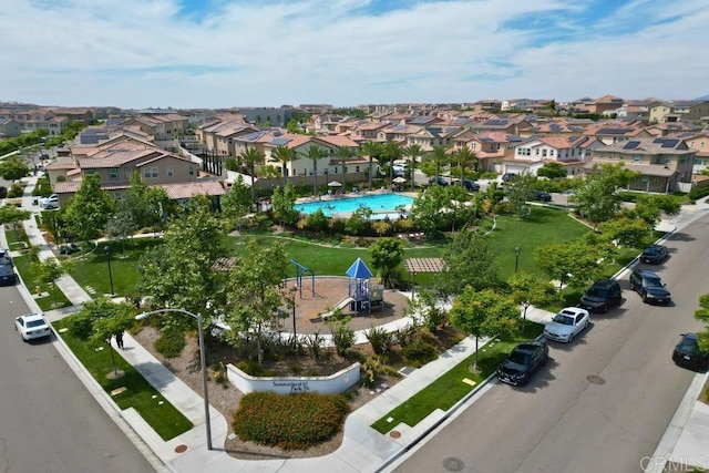 1873 El Paseo Ave, Chula Vista, CA 91913 - aerial overview of property's location with nearby suburban area and a pool