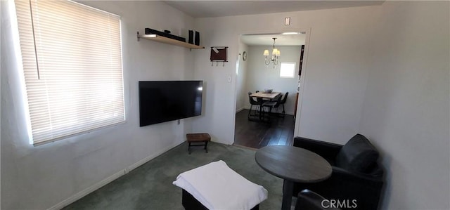 12101 Kern Ave, Boron, CA 93516 - sitting room with a chandelier and carpet flooring