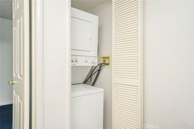 333 W Alameda Ave Unit 208, Burbank, CA 91506 - washroom featuring stacked washer / dryer