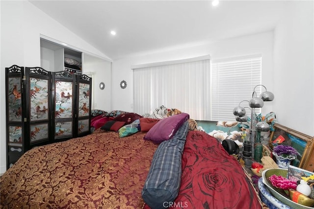 13035 Troy Ct, Victorville, CA 92395 - bedroom with lofted ceiling and recessed lighting