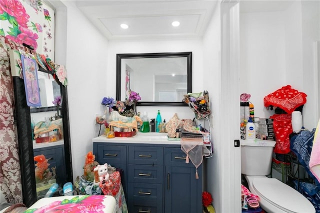 13035 Troy Ct, Victorville, CA 92395 - bathroom featuring vanity and recessed lighting