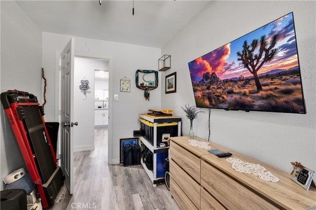 56565 Antelope Trl, Yucca Valley, CA 92284 - interior space featuring light wood-style flooring