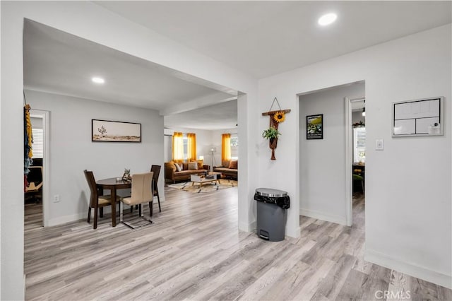 56565 Antelope Trl, Yucca Valley, CA 92284 - dining space featuring wood finished floors, healthy amount of natural light, and recessed lighting