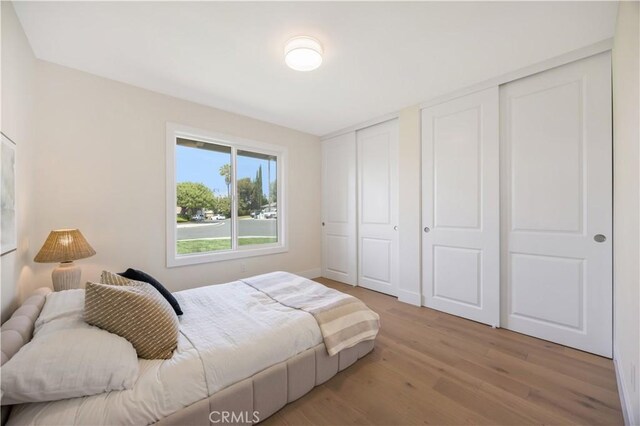 25652 Cervantes Ln, Mission Viejo, CA 92691 - bedroom featuring light wood-type flooring and two closets