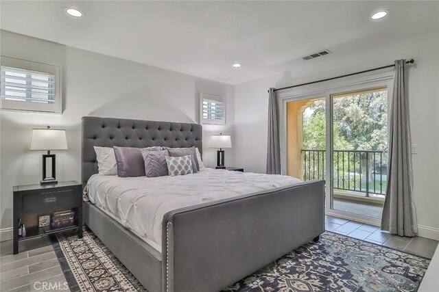 2928 Royal Ave, Simi Valley, CA 93065 - bedroom featuring access to outside, recessed lighting, and wood finish floors