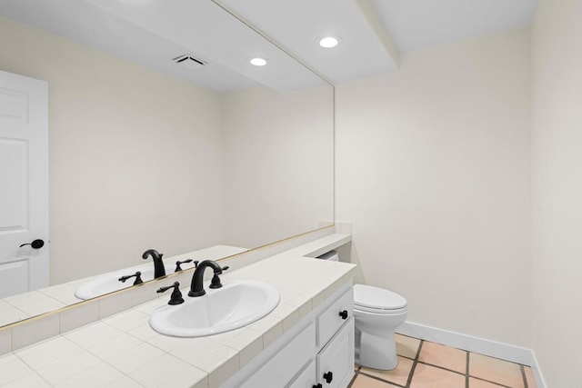 3647 Paseo Vista Famosa, Rancho Santa Fe, CA 92091 - bathroom featuring vanity, tile patterned floors, and recessed lighting