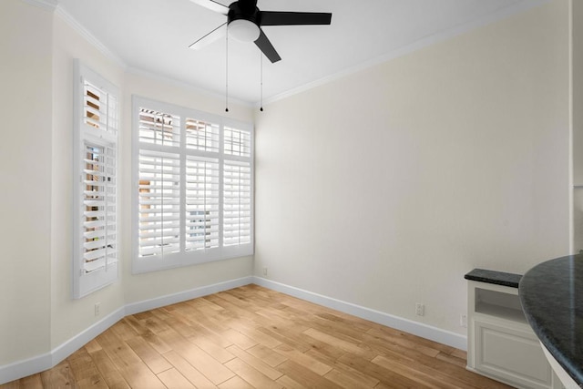 3647 Paseo Vista Famosa, Rancho Santa Fe, CA 92091 - unfurnished room featuring ornamental molding, light wood finished floors, and ceiling fan