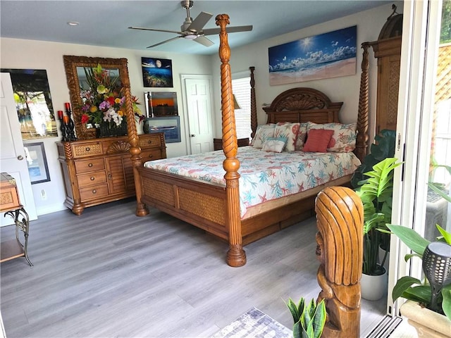 2774 Sawtelle Blvd, Los Angeles, CA 90064 - bedroom featuring wood finished floors, ceiling fan, and recessed lighting