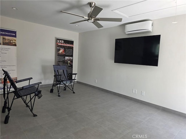 2774 Sawtelle Blvd, Los Angeles, CA 90064 - office featuring an AC wall unit, a ceiling fan, and tile patterned flooring