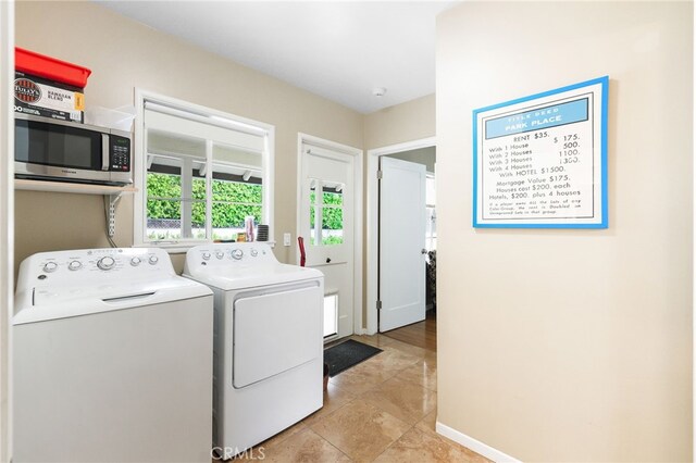 14060 Chandler Blvd, Sherman Oaks, CA 91401 - laundry room featuring independent washer and dryer and light tile patterned floors
