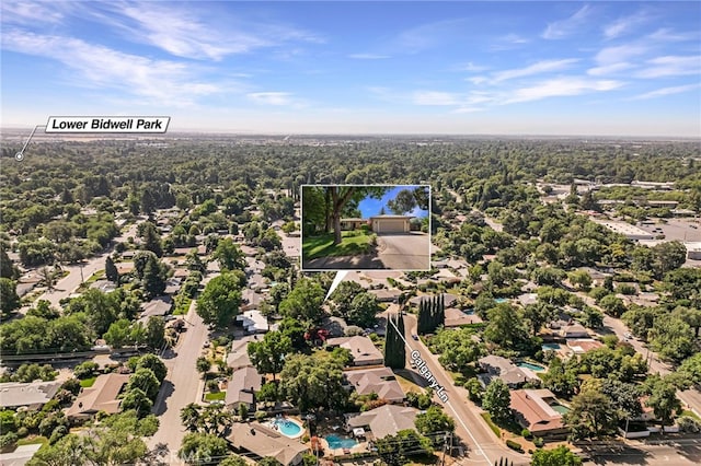 7 Calgary Ln, Chico, CA 95926 - aerial perspective of suburban area featuring a forest