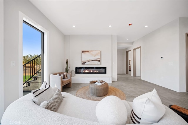62290 Crestview Dr, Joshua Tree, CA 92252 - living room featuring recessed lighting and a glass covered fireplace
