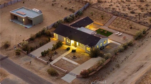 62290 Crestview Dr, Joshua Tree, CA 92252 - aerial view of property and surrounding area featuring a desert landscape