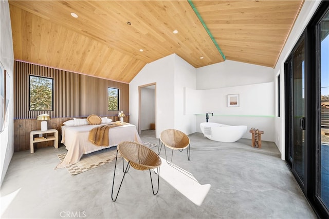 62290 Crestview Dr, Joshua Tree, CA 92252 - bedroom with vaulted ceiling and wood ceiling