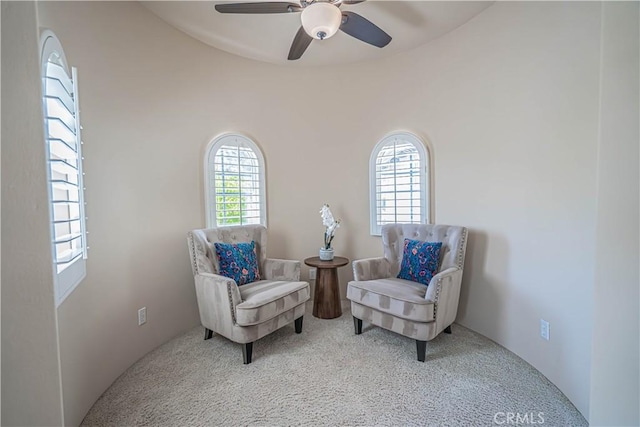 26511 Brooks Cir, Stevenson Ranch, CA 91381 - living area with carpet and ceiling fan