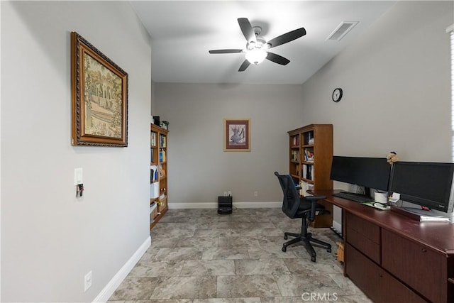 2175 Lester Ave, Clovis, CA 93619 - office area with a ceiling fan and baseboards