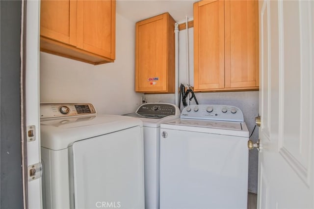 12818 Ramsey Dr, La Mirada, CA 90638 - washroom with washer and clothes dryer and cabinet space