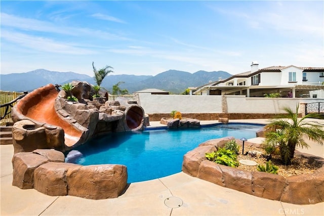 5156 Branding Iron Pl, Rancho Cucamonga, CA 91739 - view of pool with a mountain view and a fenced backyard