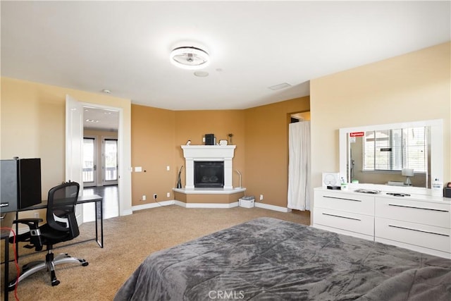 5156 Branding Iron Pl, Rancho Cucamonga, CA 91739 - carpeted bedroom with a glass covered fireplace and a desk