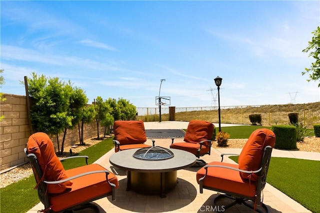 5156 Branding Iron Pl, Rancho Cucamonga, CA 91739 - view of patio / terrace with an outdoor fire pit