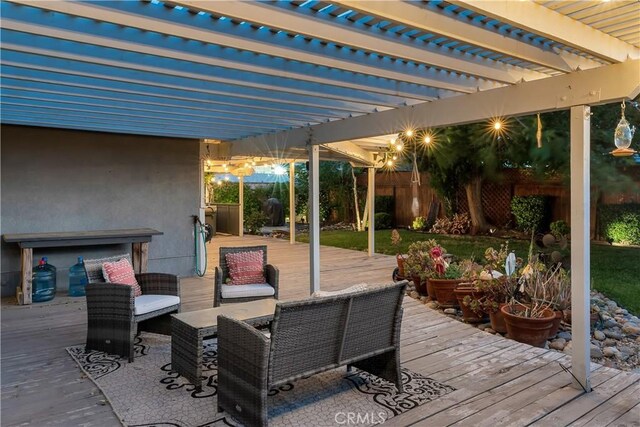 12528 Sonora Way, Victorville, CA 92392 - deck featuring a pergola and outdoor dining area