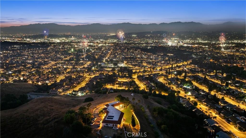 18555 Fieldbrook St, Rowland Heights, CA 91748 - aerial view of property's location with a mountain backdrop