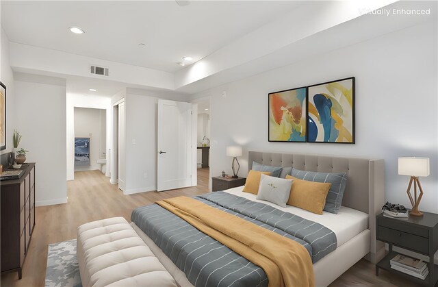 419 N Chandler Ave Unit 520, Monterey Park, CA 91754 - bedroom with light wood-type flooring and recessed lighting